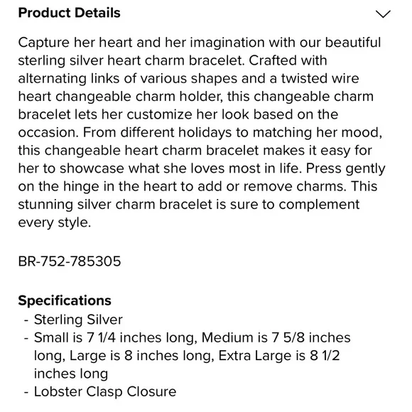 James Avery Changeable Heart Charm Bracelet - Picture 6 of 6